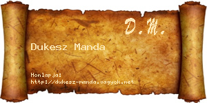 Dukesz Manda névjegykártya